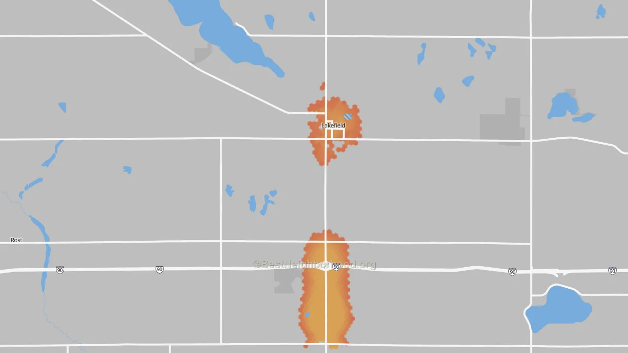 Bike Grade map of Lakefield, MN