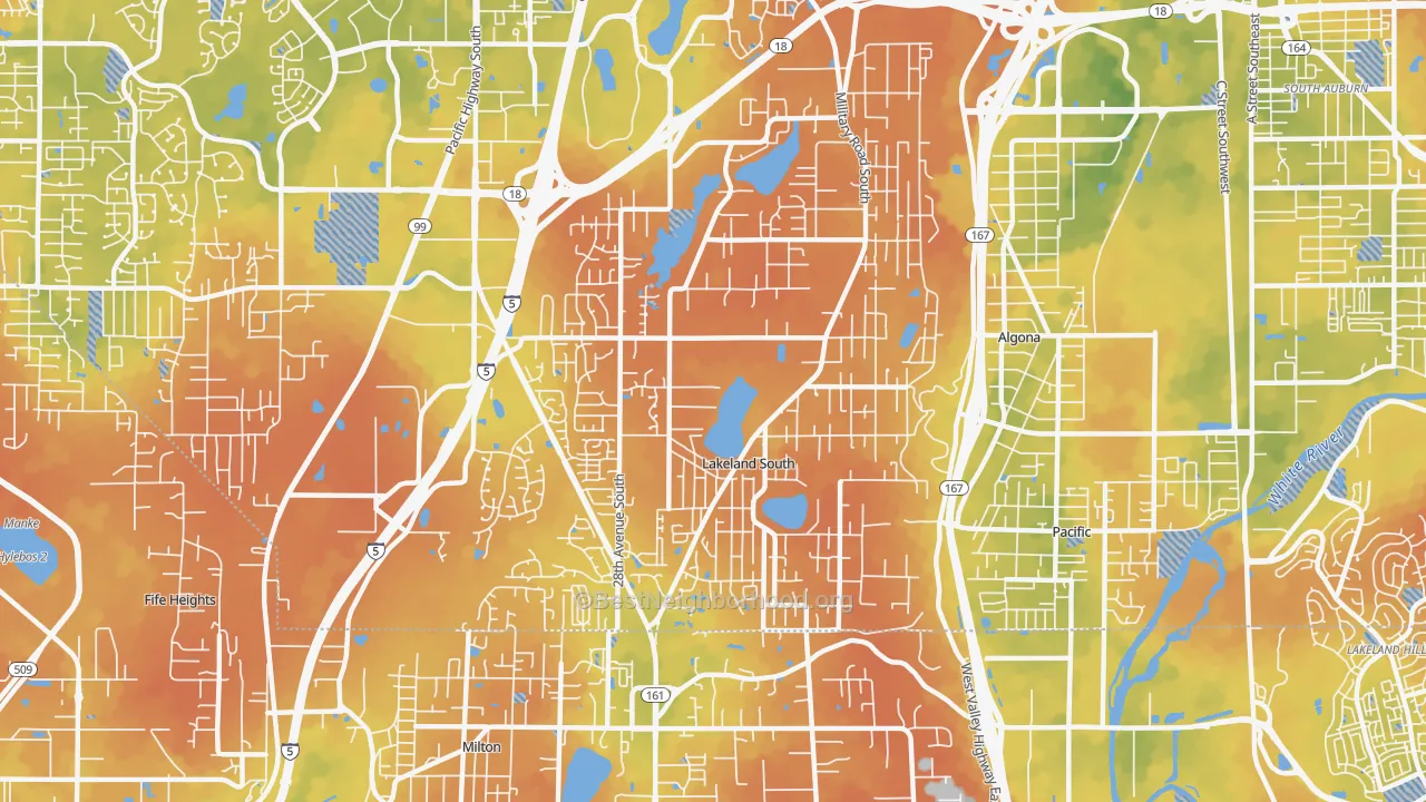 Bike Grade map of Lakeland South, WA
