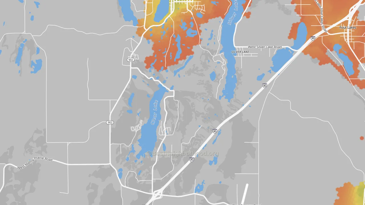 Bike Grade map of Lakeland Village, WA