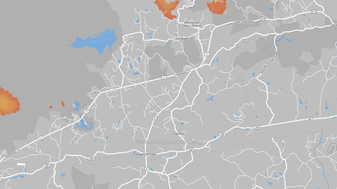 Bike Grade map of Lakemont, SC