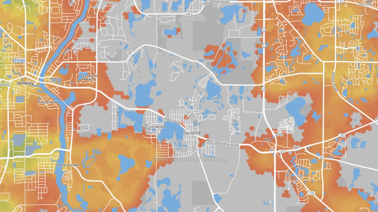 Bike Grade map of Lakemoor, IL
