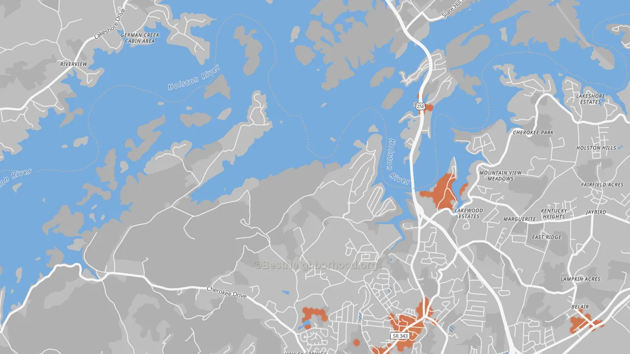 Bike Grade map of Lakemoore, TN