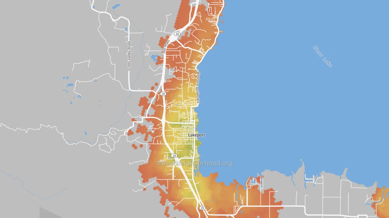 Bike Grade map of Lakeport, CA