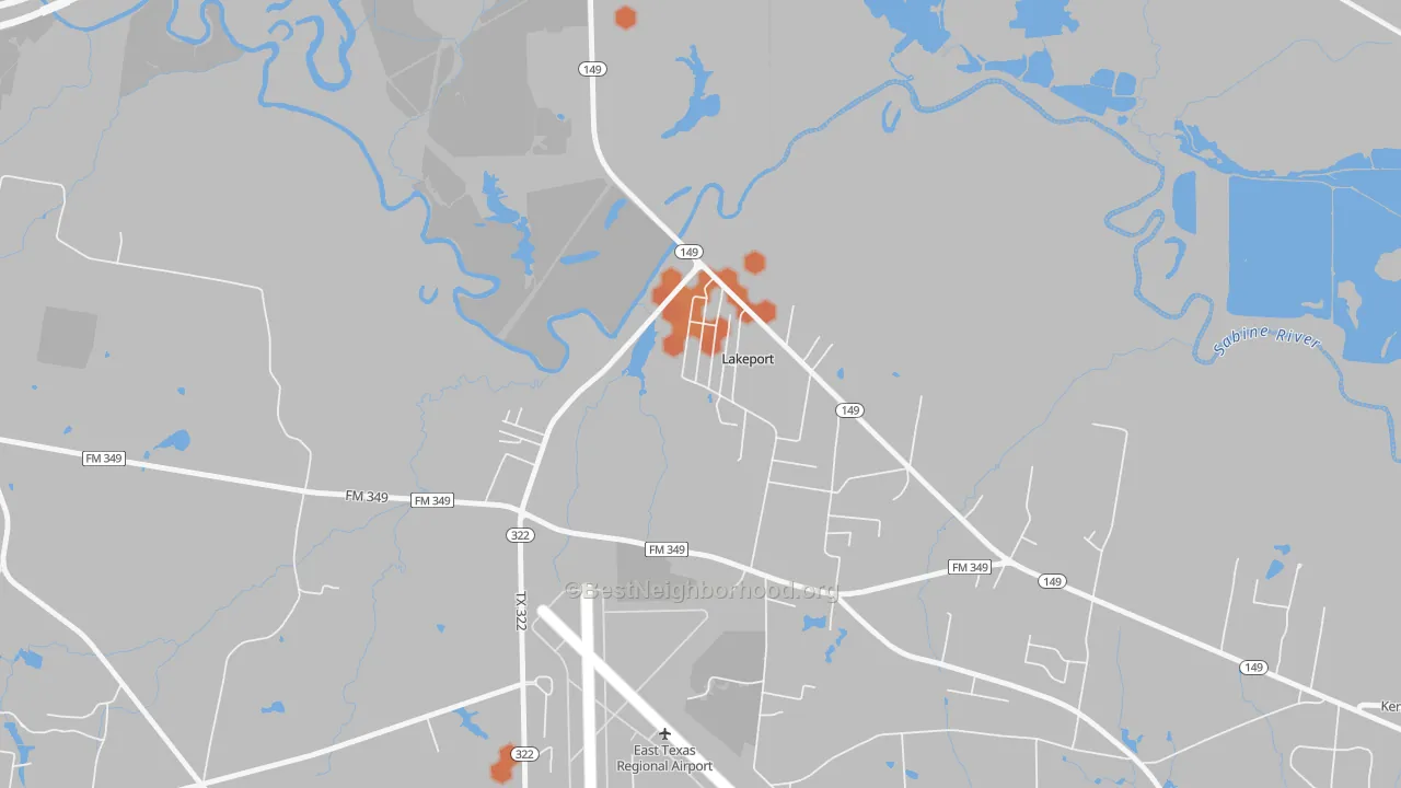 Bike Grade map of Lakeport, TX