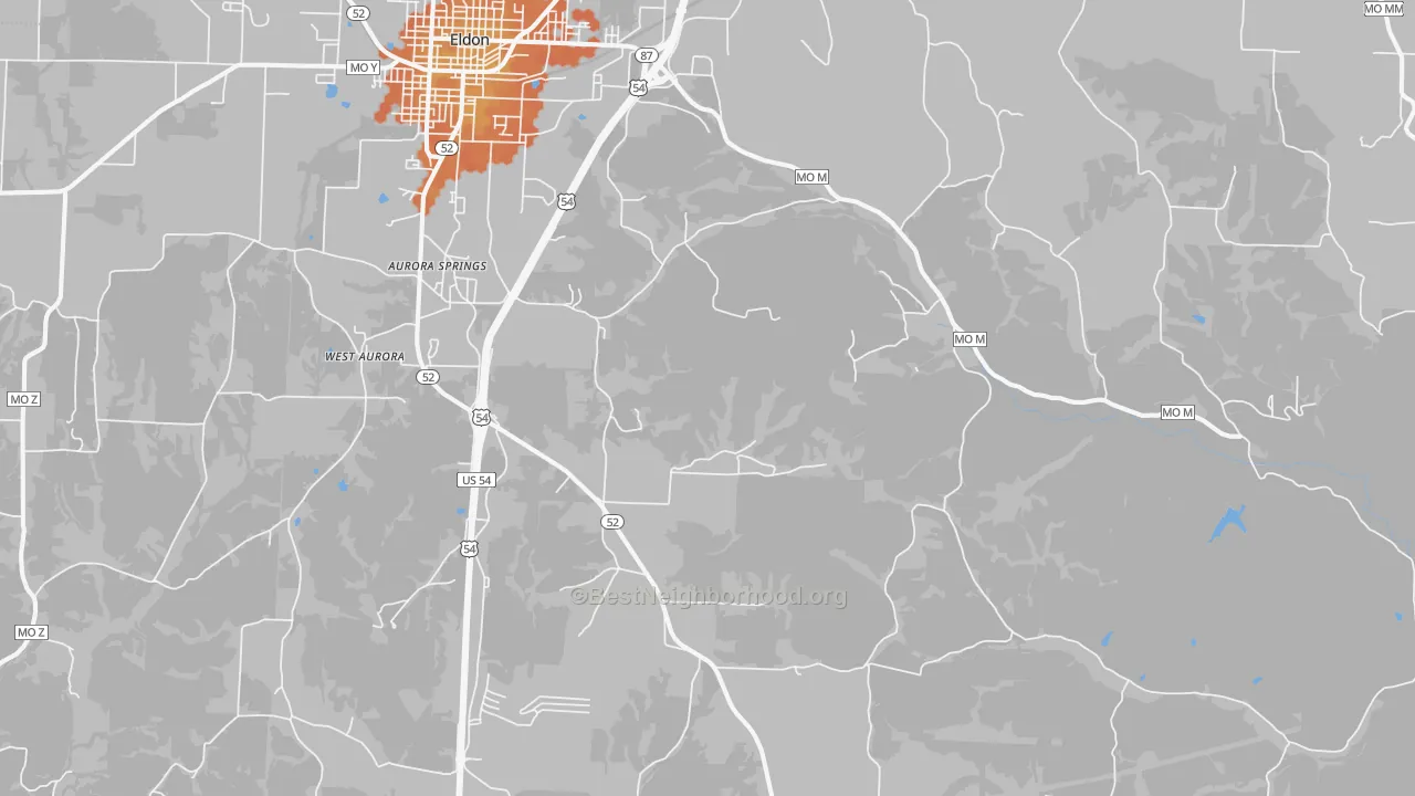Bike Grade map of Lakeside, MO