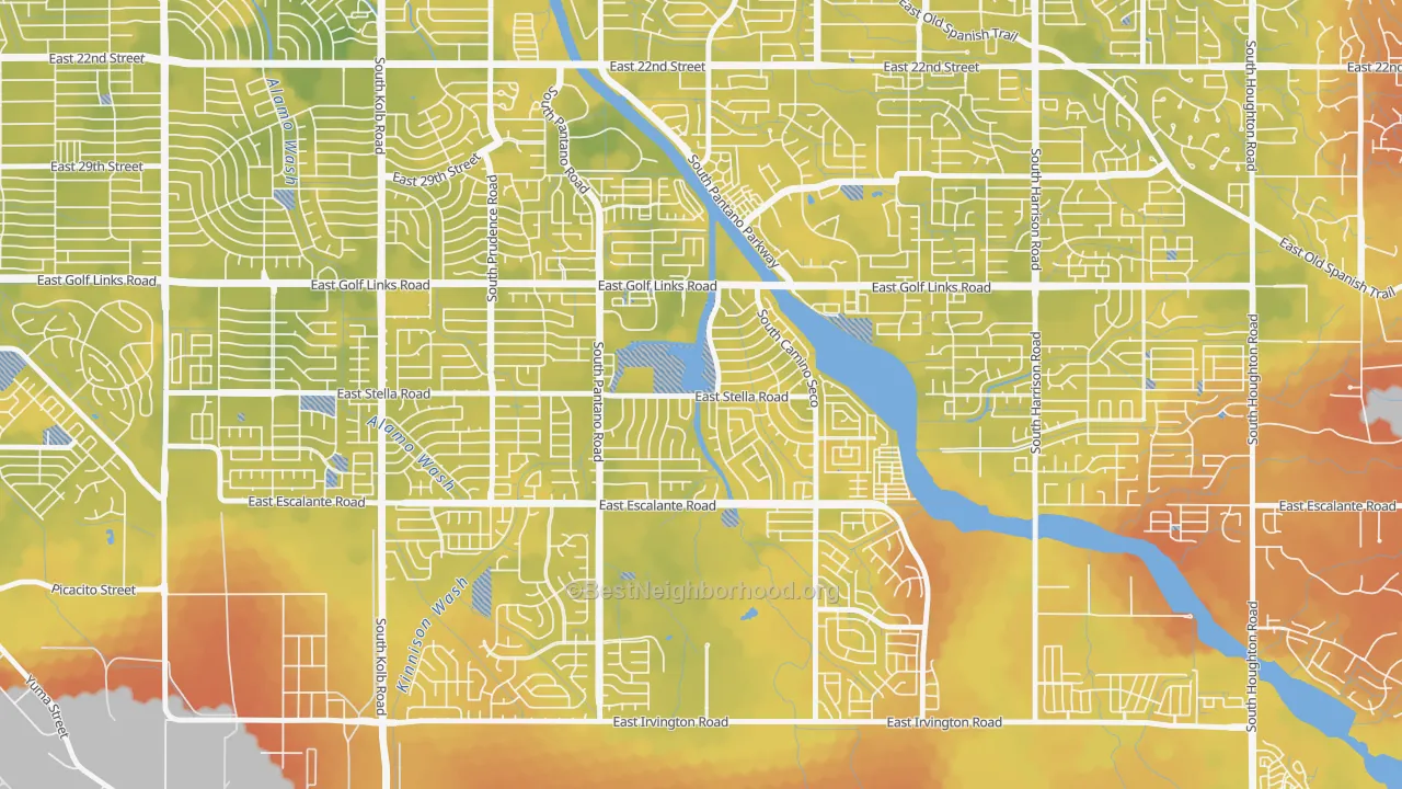 Bike Grade map of Lakeside Park, Tucson, AZ