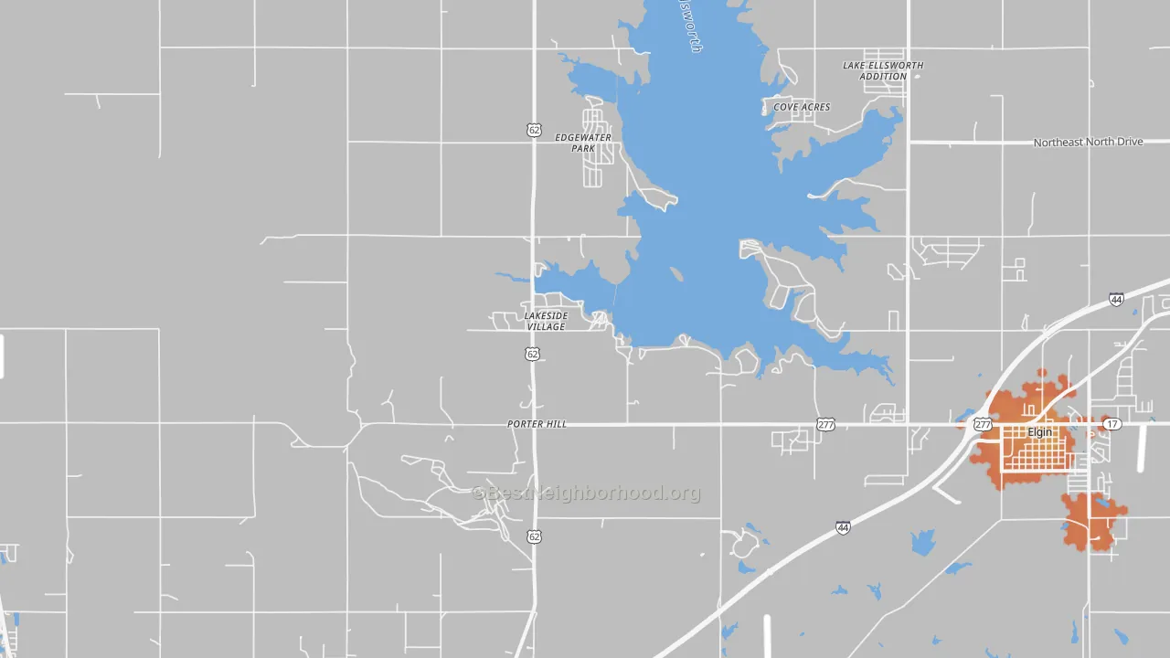 Bike Grade map of Lakeside Village, OK