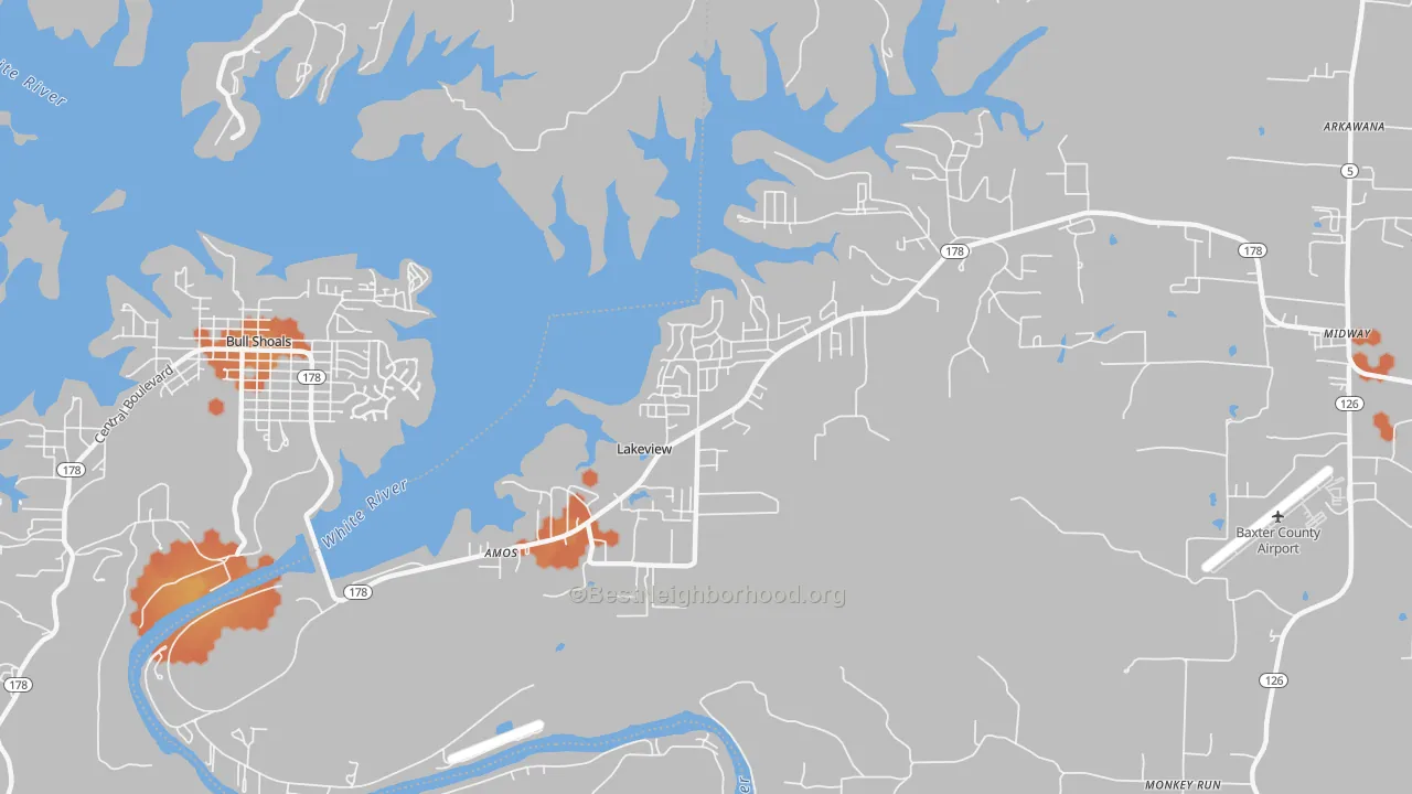 Bike Grade map of Lakeview, AR