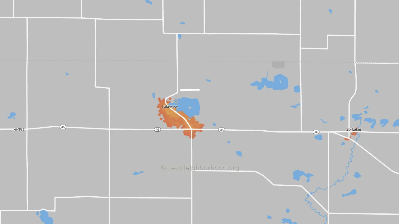 Bike Grade map of Lakeview, MI