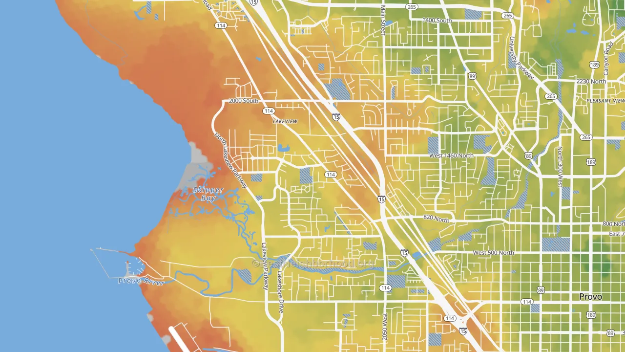 Bike Grade map of Lakeview North, Provo, UT