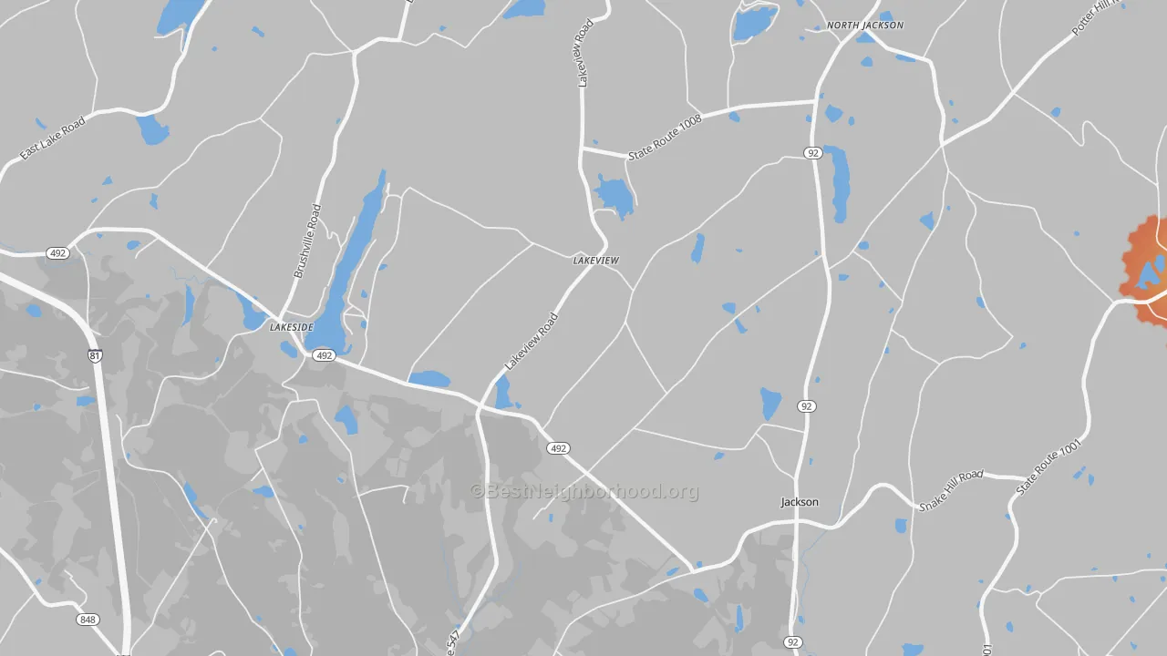 Bike Grade map of Lakeview, PA