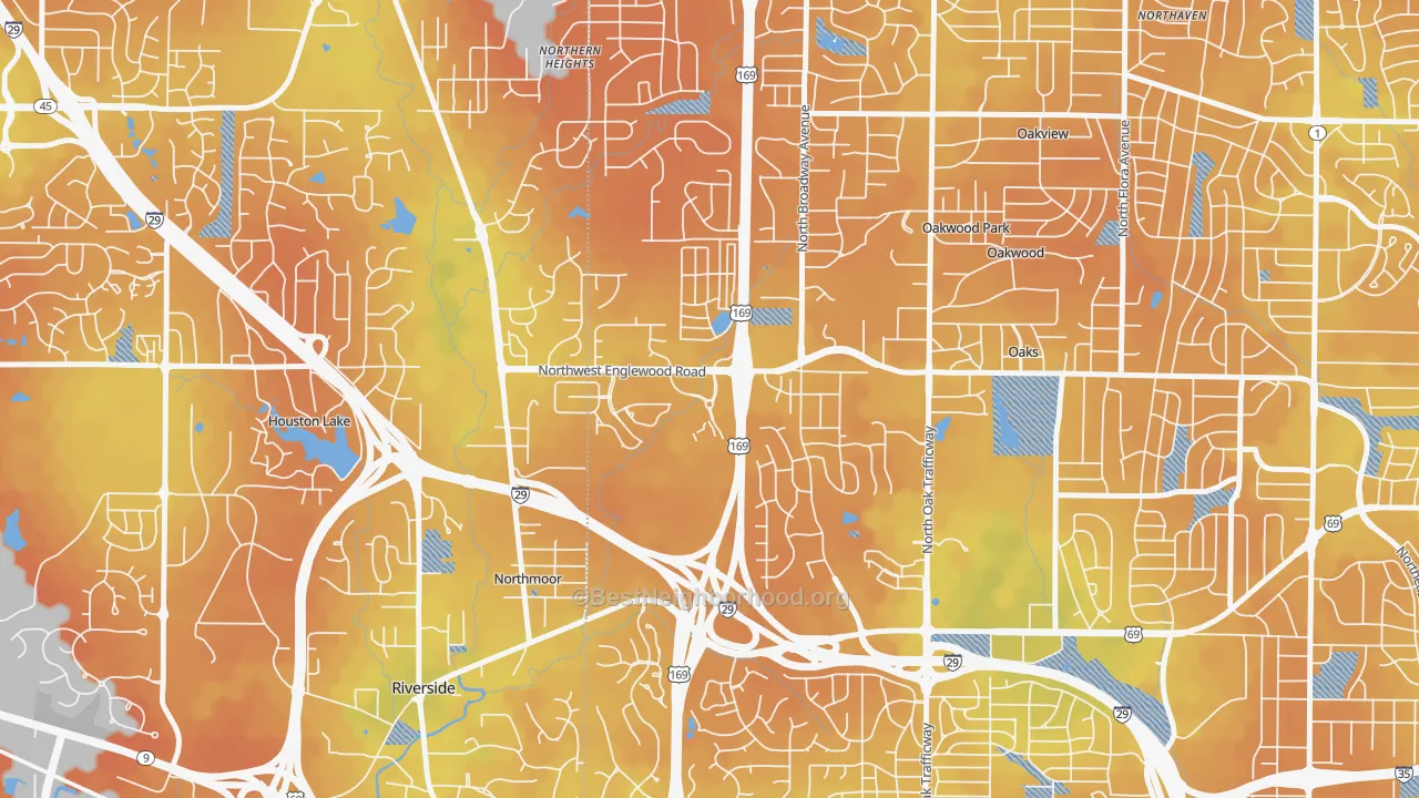 Bike Grade map of Lakeview Terrace, Kansas City, MO