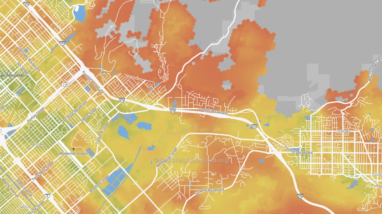 Bike Grade map of Lakeview Terrace, Sylmar, CA