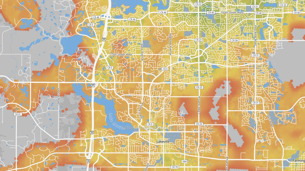 Bike Grade map of Lakeville, MN