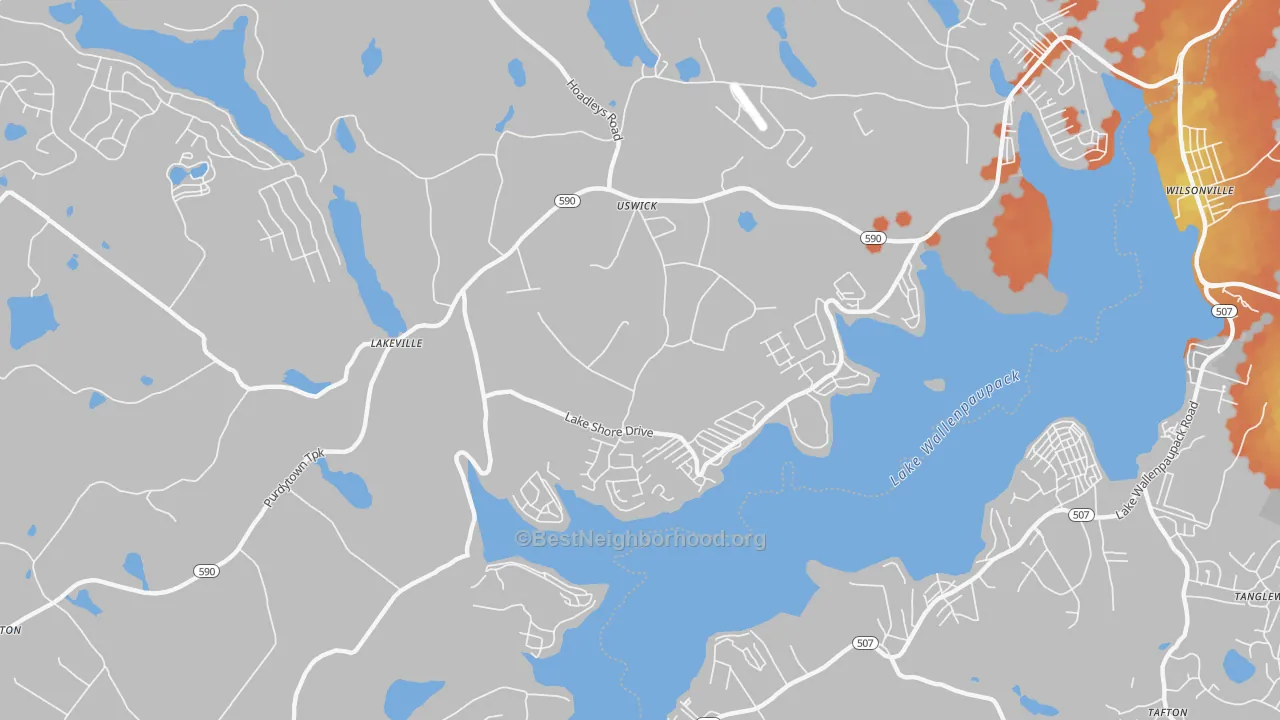 Bike Grade map of Lakeville, PA