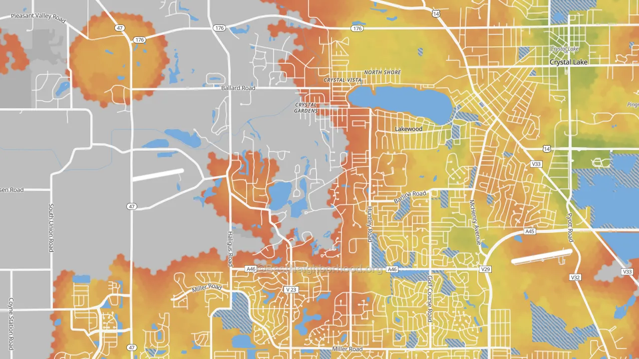 Bike Grade map of Lakewood, IL