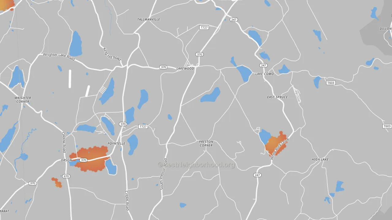 Bike Grade map of Lakewood, PA