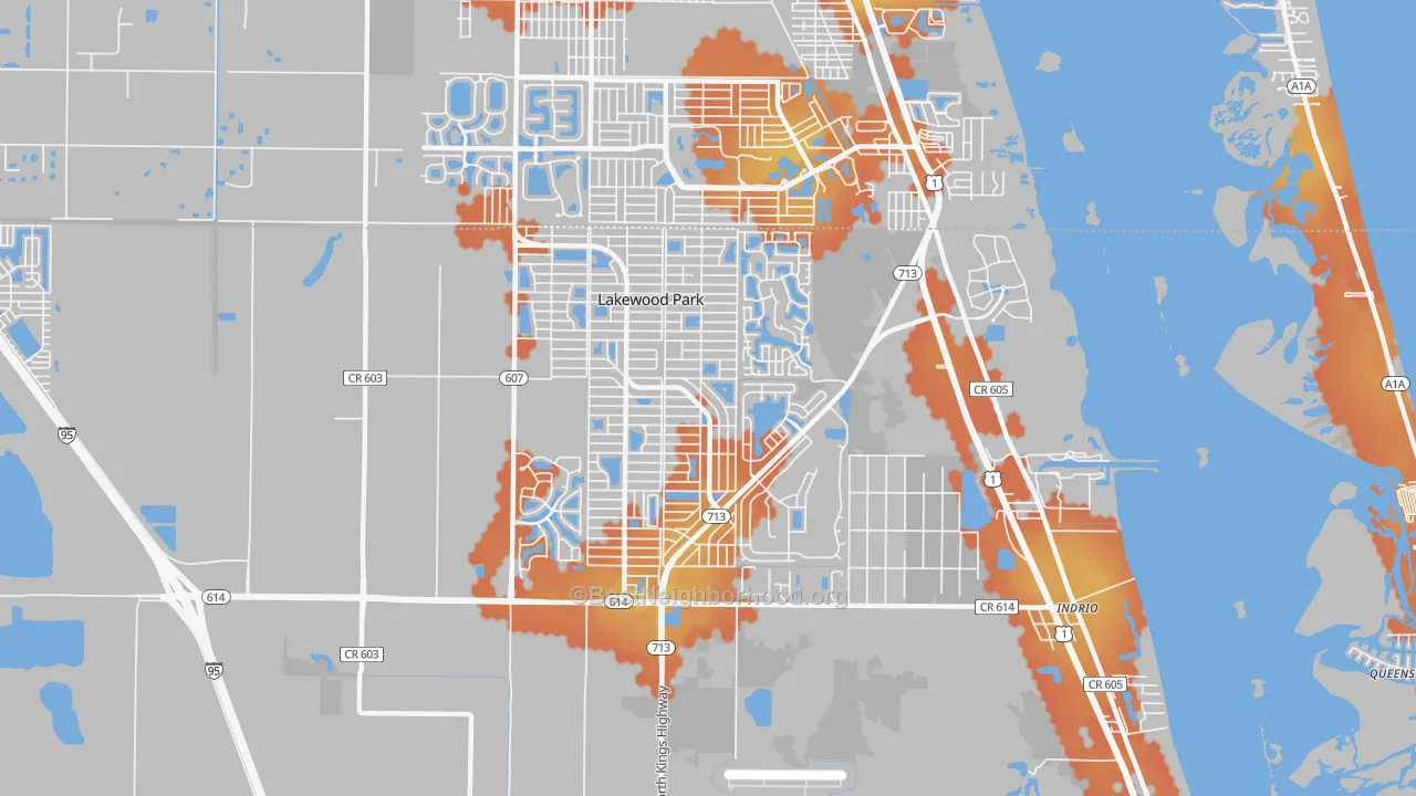 Bike Grade map of Lakewood Park, FL