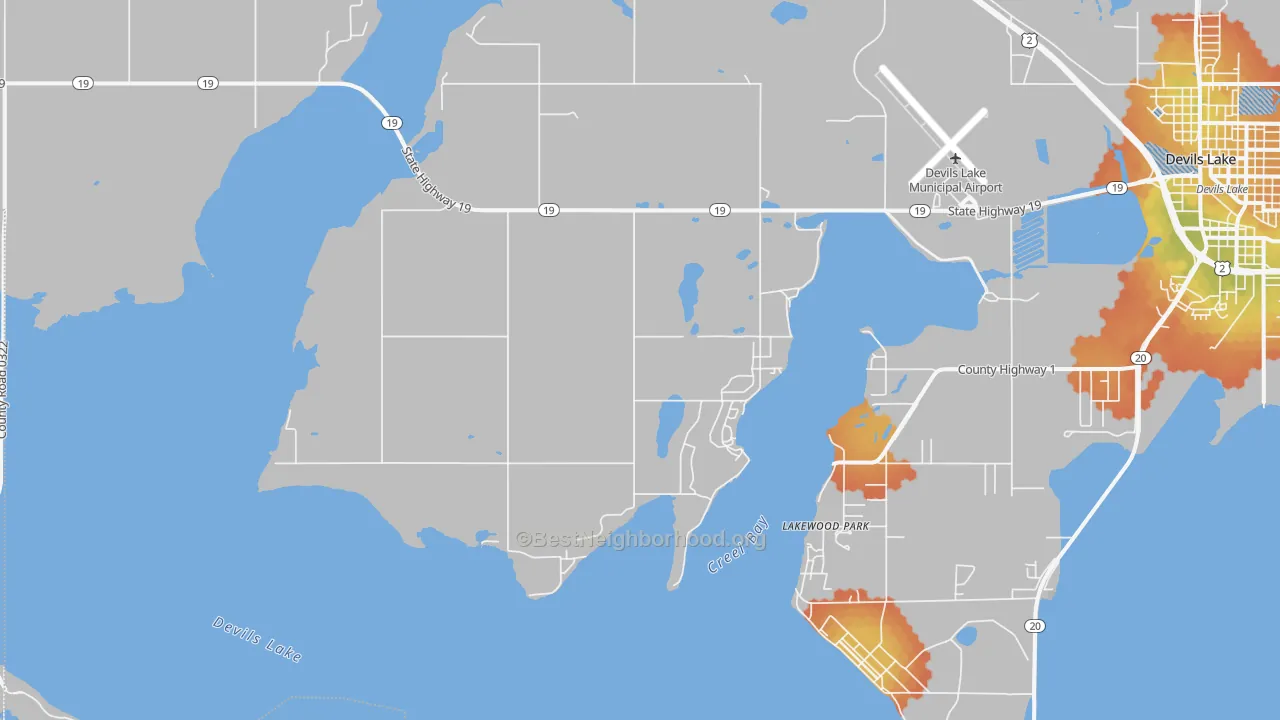 Bike Grade map of Lakewood Park, ND