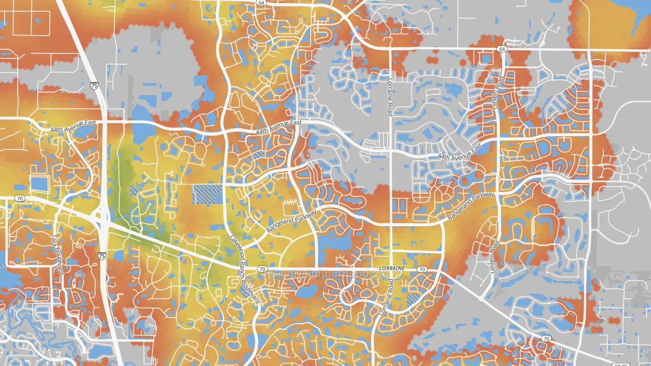 Bike Grade map of Lakewood Ranch, Bradenton, FL