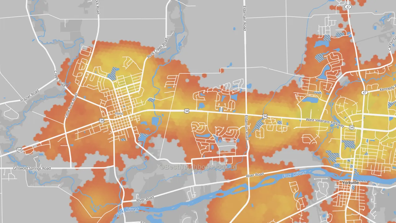 Bike Grade map of Lakewood Springs, Plano, IL