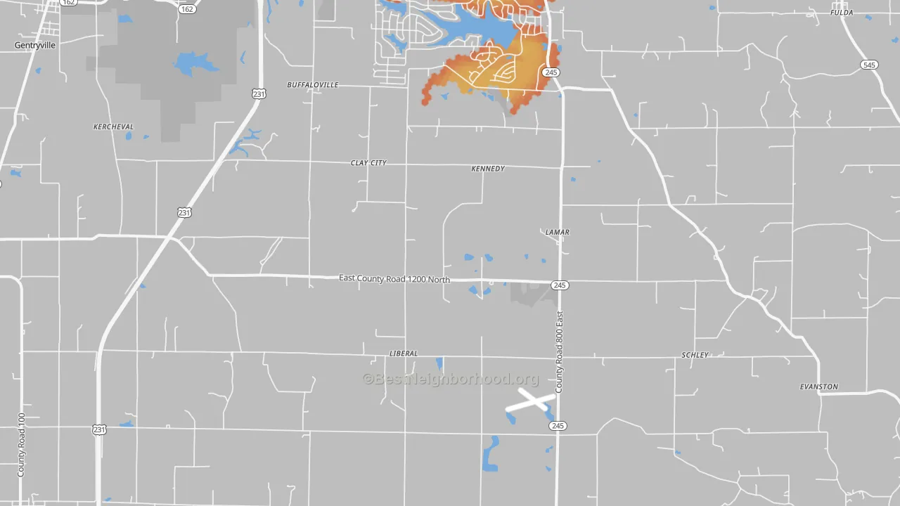 Bike Grade map of Lamar, IN