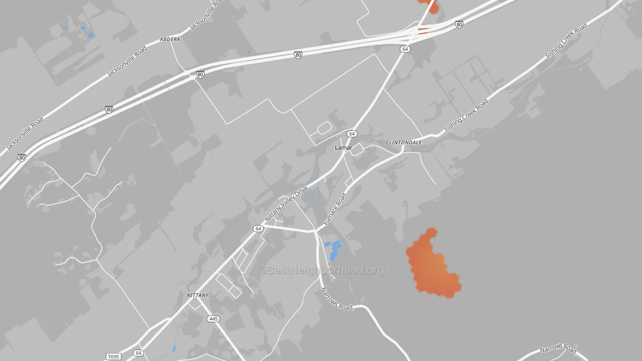 Bike Grade map of Lamar, PA