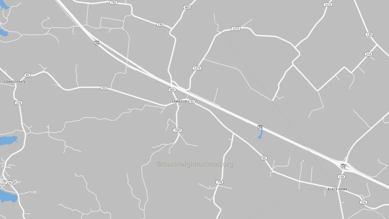 Bike Grade map of Lamasco, KY