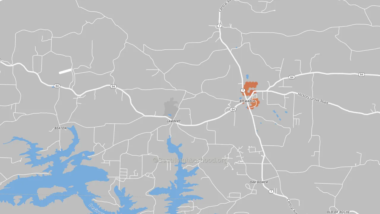 Bike Grade map of Lambert, AR