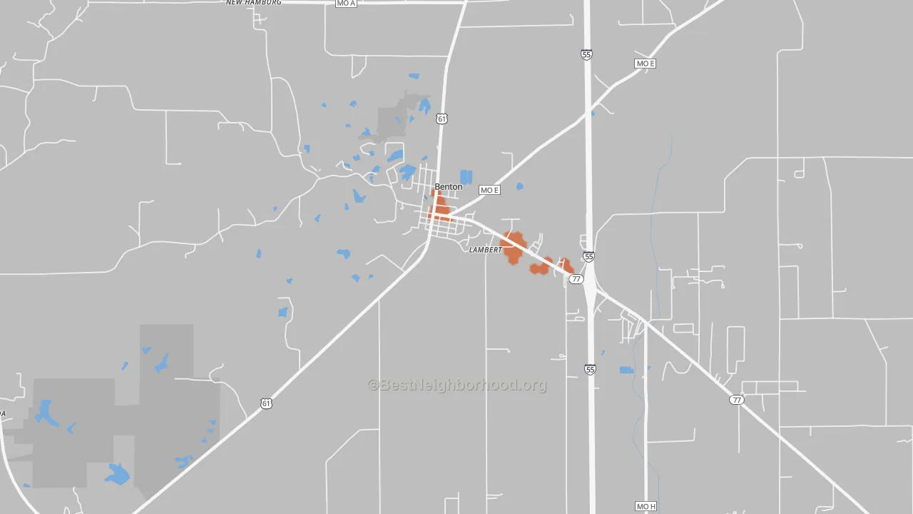 Bike Grade map of Lambert, MO