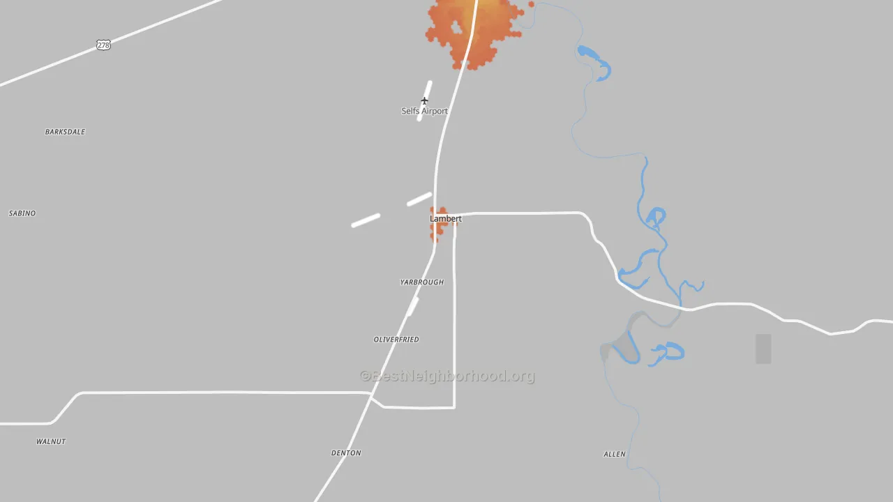 Bike Grade map of Lambert, MS