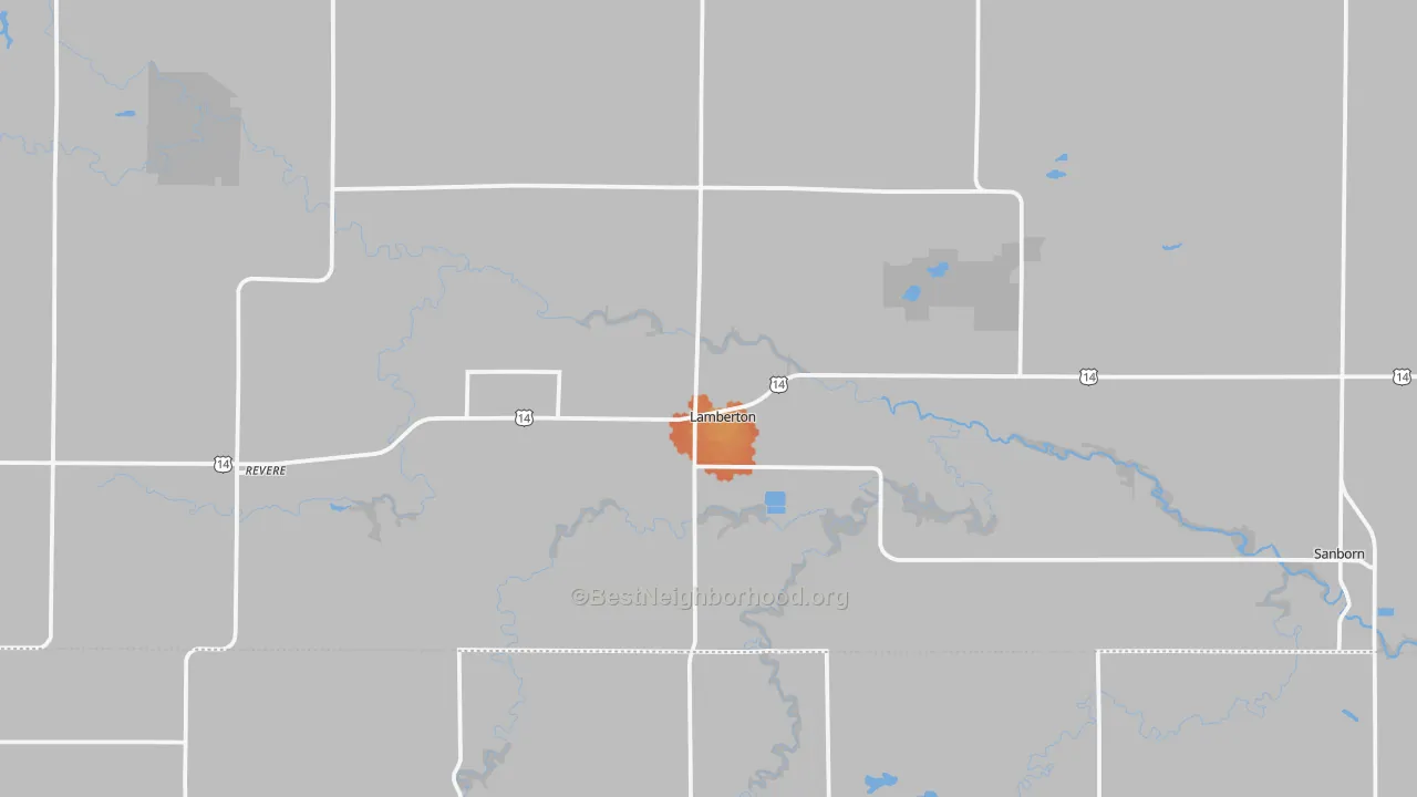 Bike Grade map of Lamberton, MN
