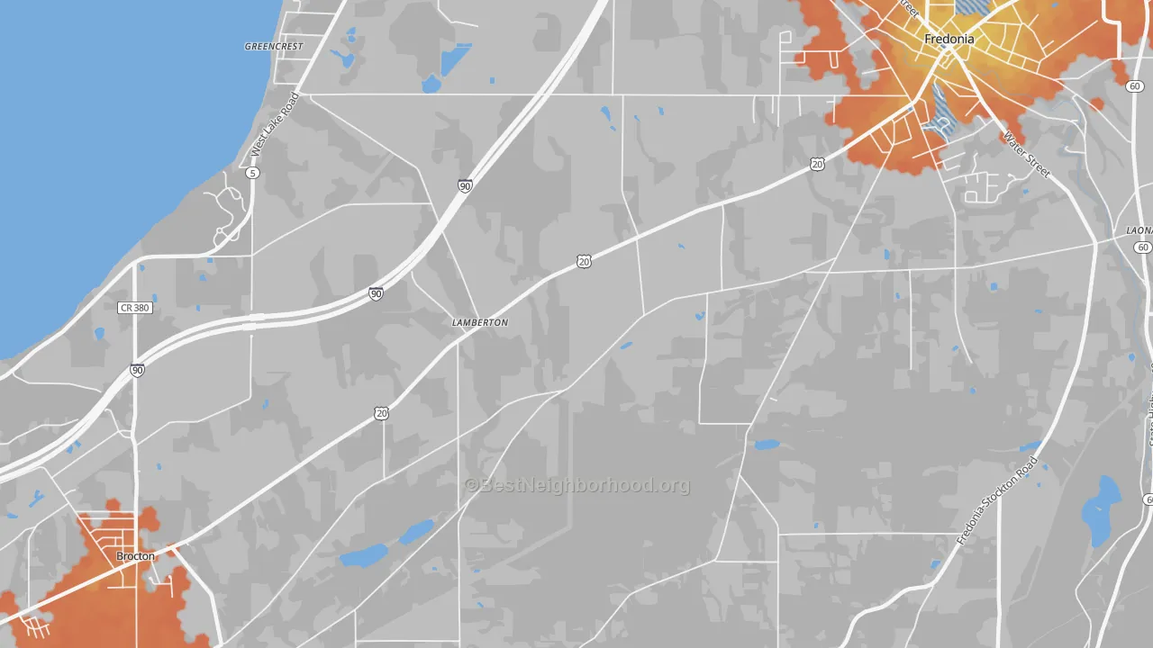 Bike Grade map of Lamberton, NY