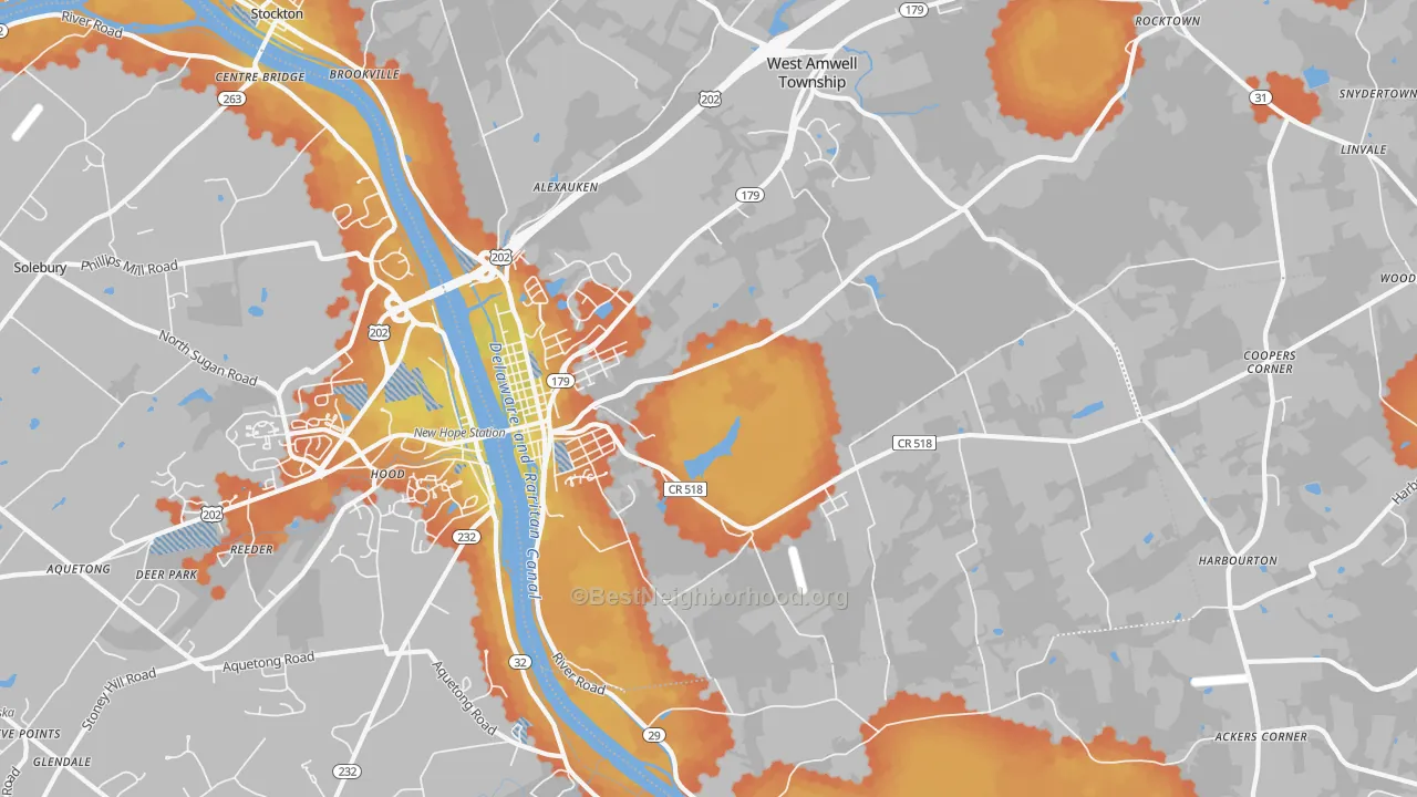 Bike Grade map of Lambertville, NJ