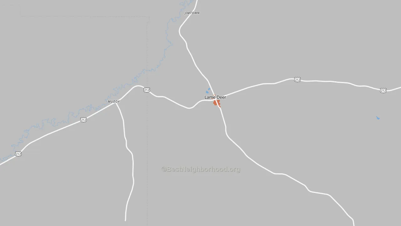 Bike Grade map of Lame Deer, MT