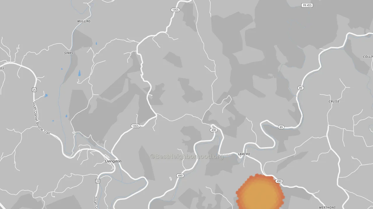Bike Grade map of Lamero, KY