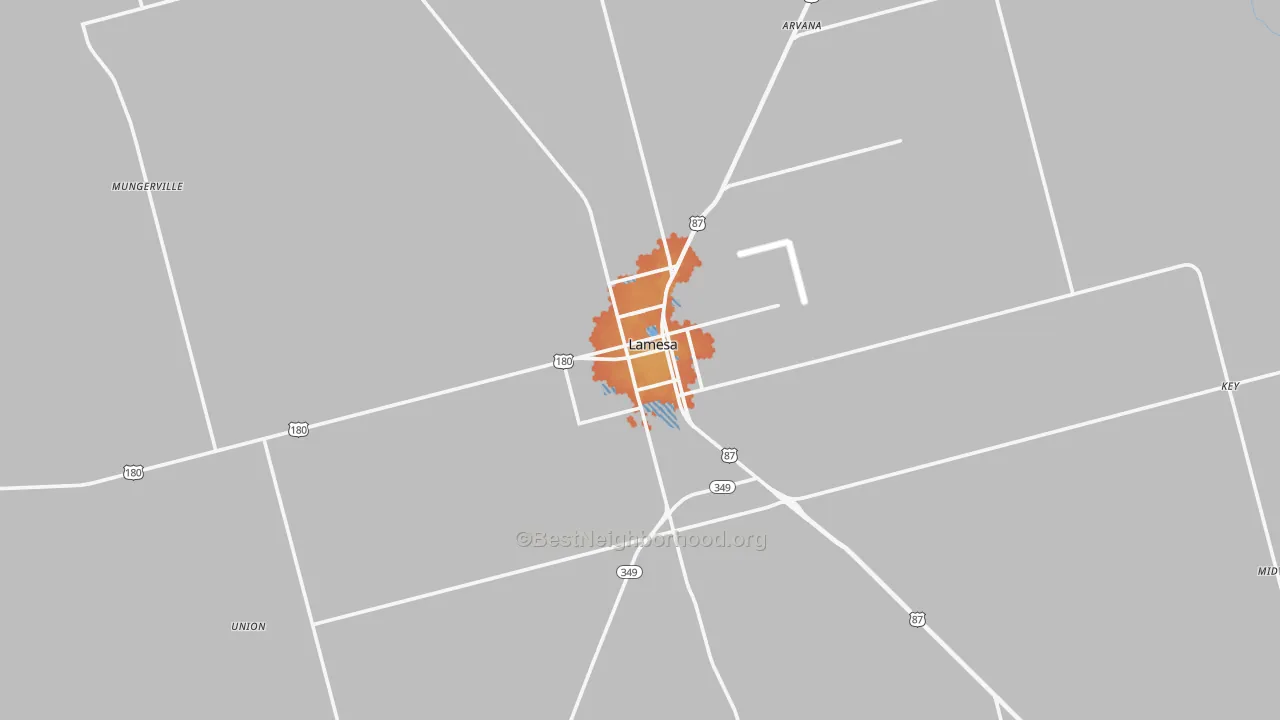 Bike Grade map of Lamesa, TX