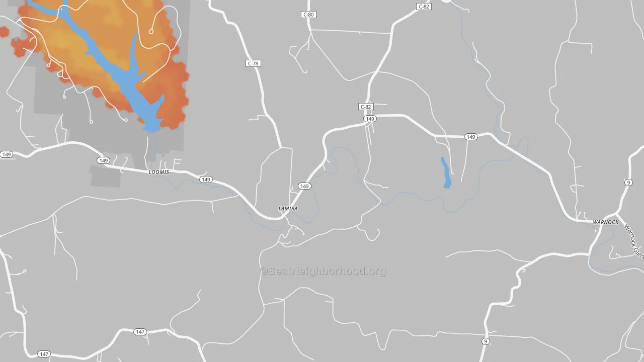 Bike Grade map of Lamira, OH