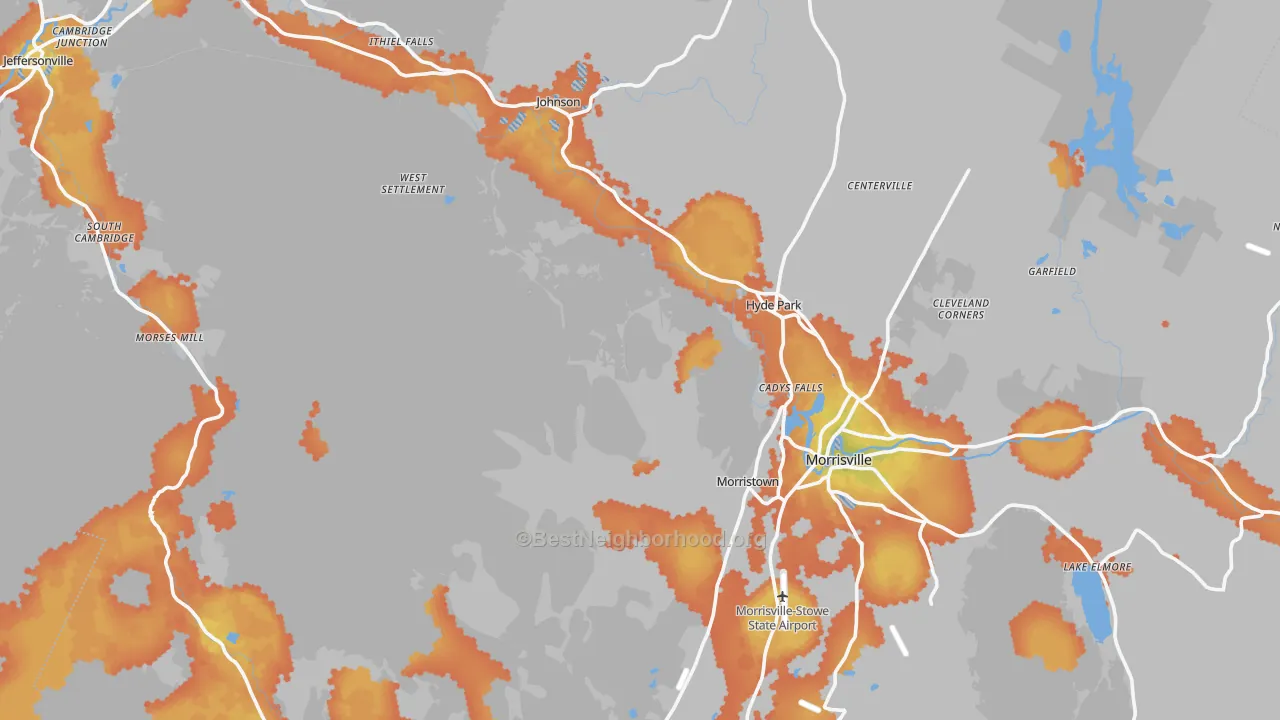 Bike Grade map of Lamoille County, VT