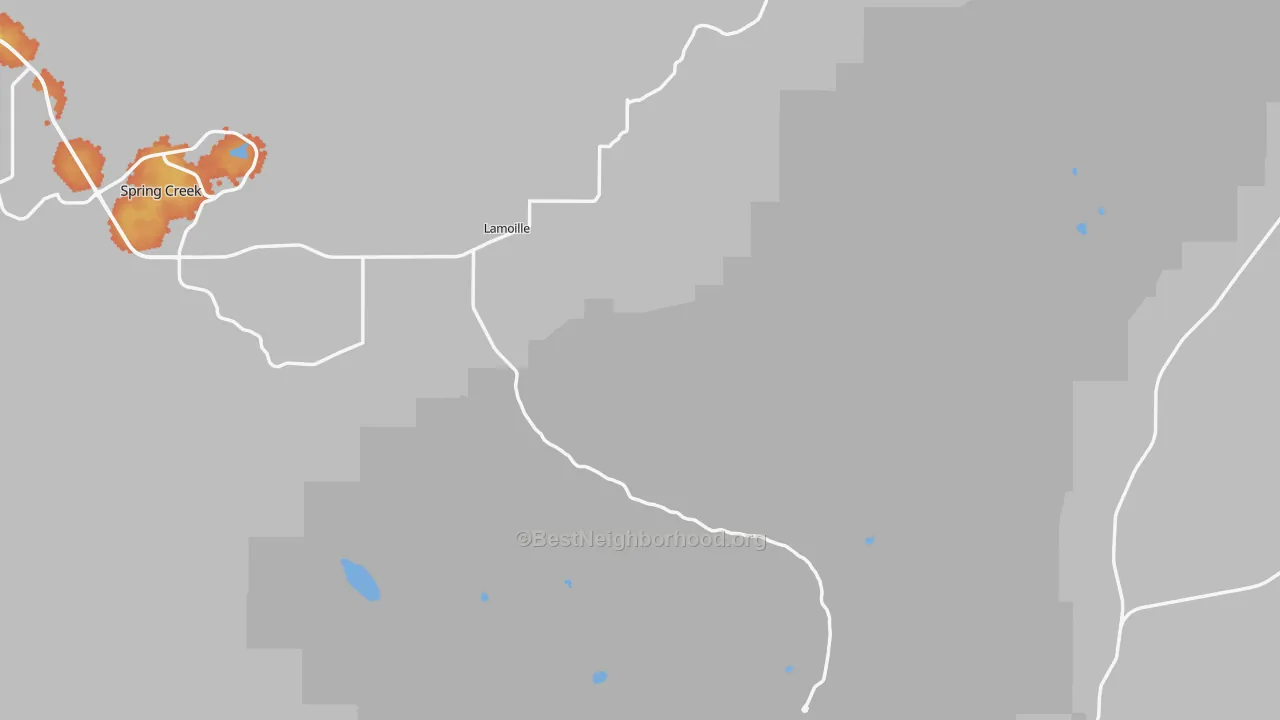 Bike Grade map of Lamoille, NV