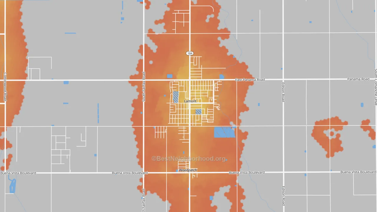 Bike Grade map of Lamont, CA