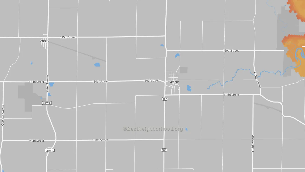 Bike Grade map of Lamont, IA