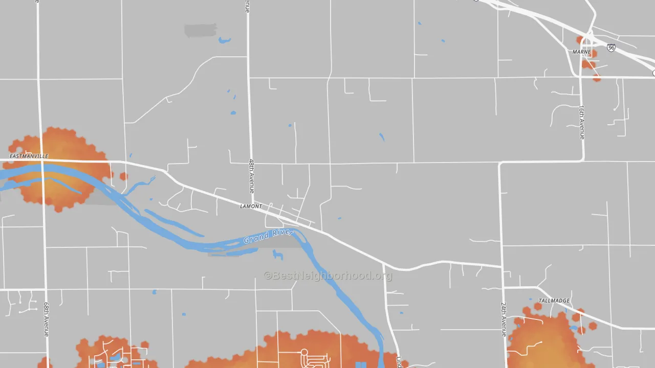 Bike Grade map of Lamont, MI