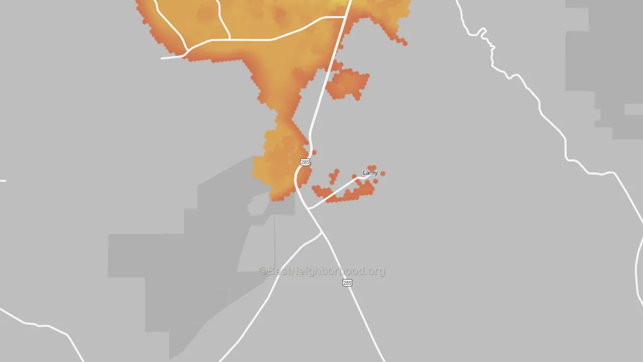 Bike Grade map of Lamy, NM