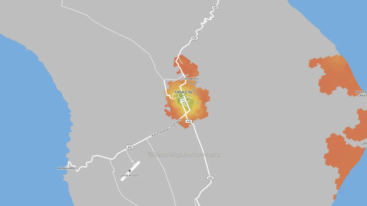 Bike Grade map of Lanai City, HI