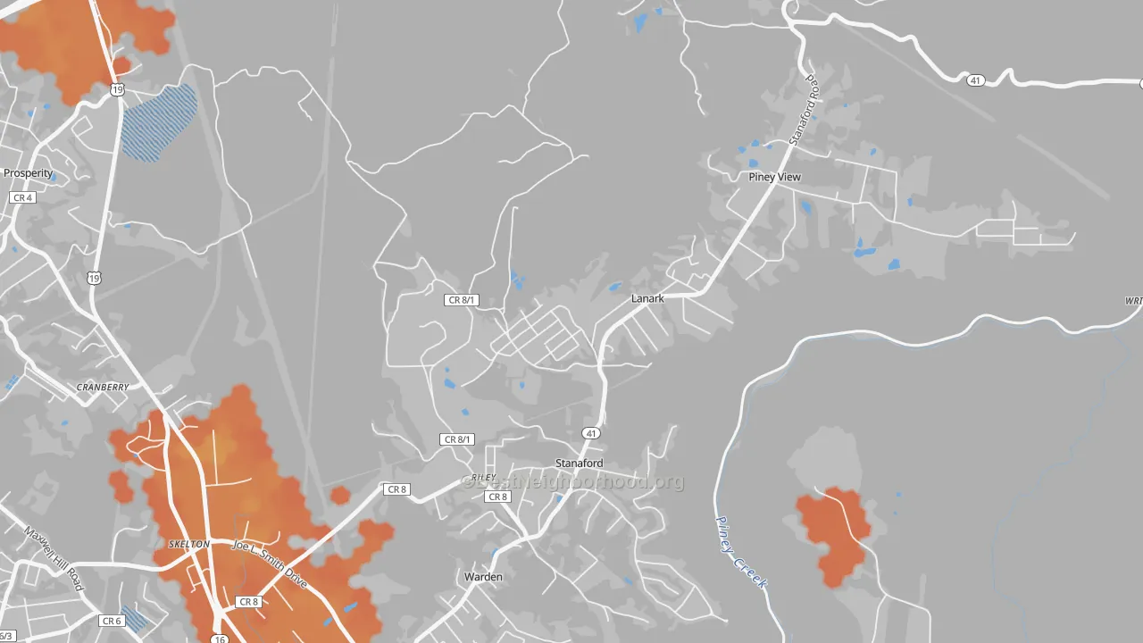 Bike Grade map of Lanark, WV