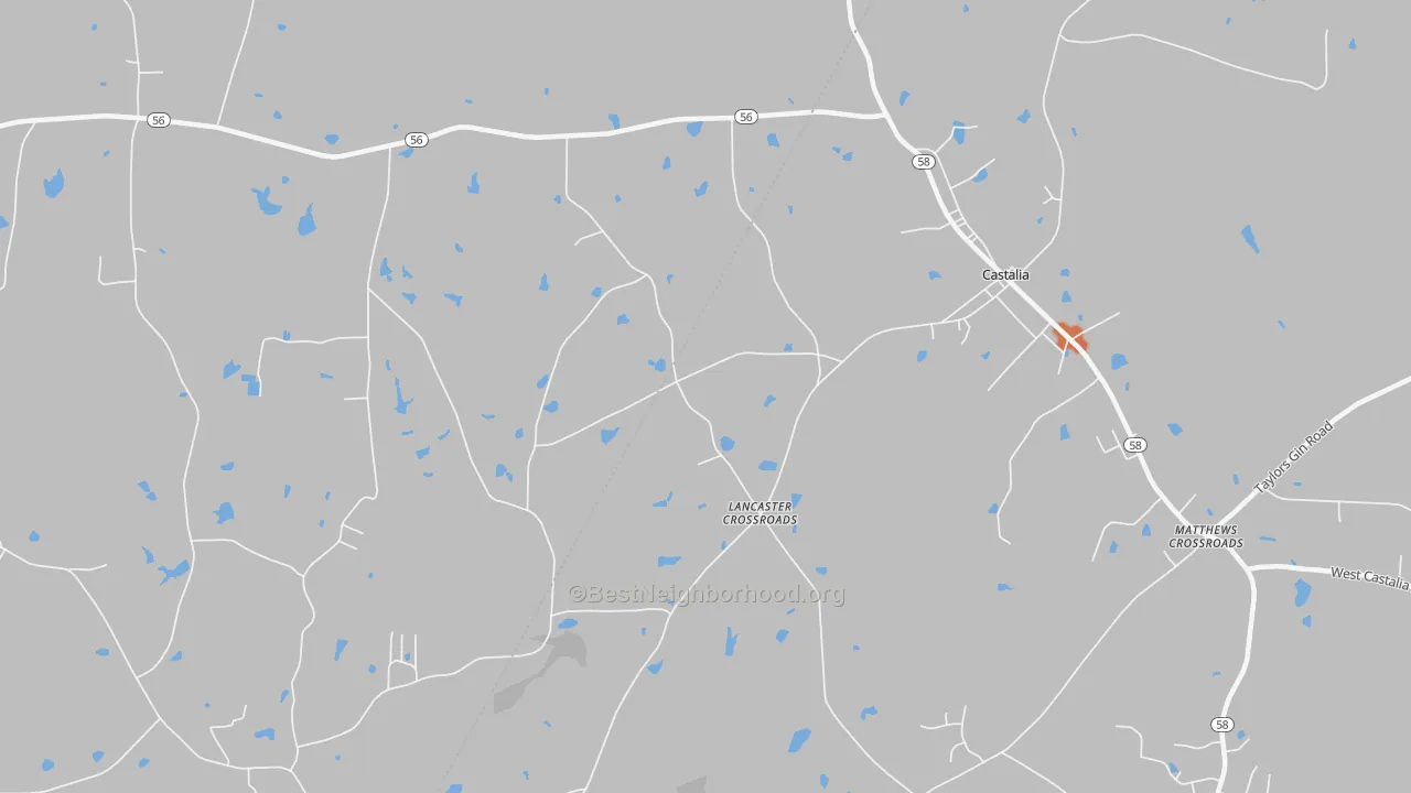 Bike Grade map of Lancaster Crossroads, NC
