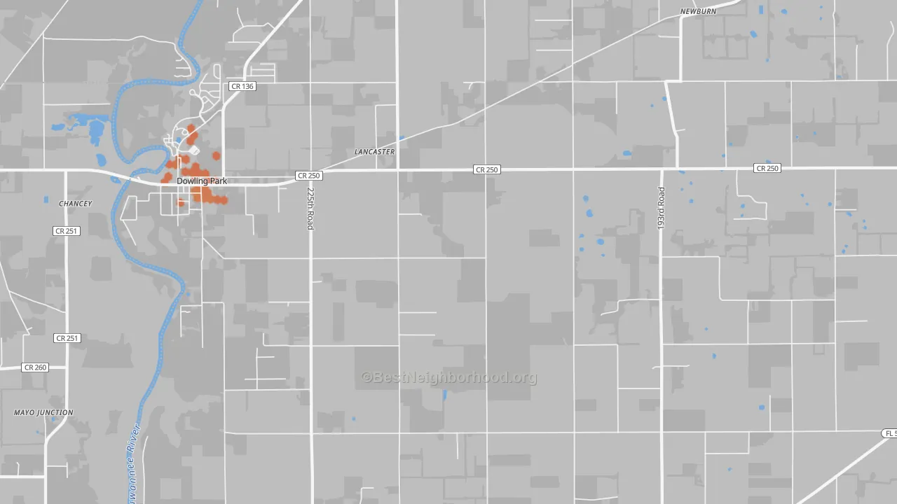 Bike Grade map of Lancaster, FL
