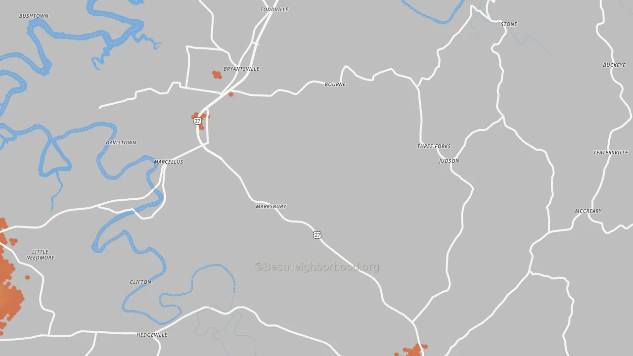 Bike Grade map of Lancaster, KY