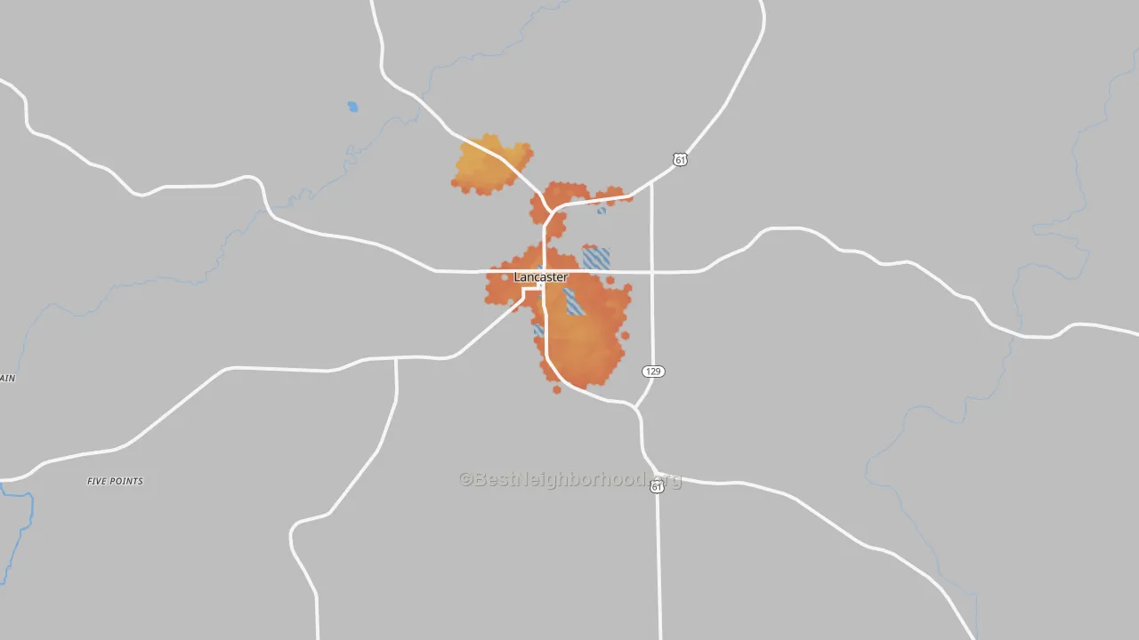 Bike Grade map of Lancaster, WI